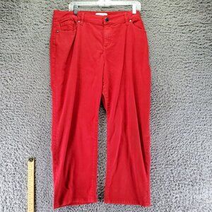 Lane Bryant Jeans Womens 14 Red Boyfriend Capri Flex Magic Waistband Denim